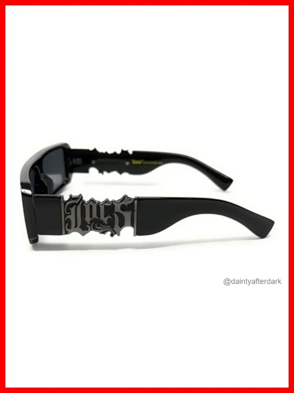 Graffiti Logo Sunglasses, UV Protection, Square Wrap Around
